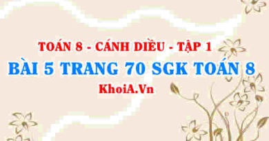 Bài 5 trang 70 SGK Toán 8 tập 1 Cánh Diều